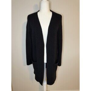 Madewell Wool Alpaca Blend Open Front Cardigan Sweater Medium Black
